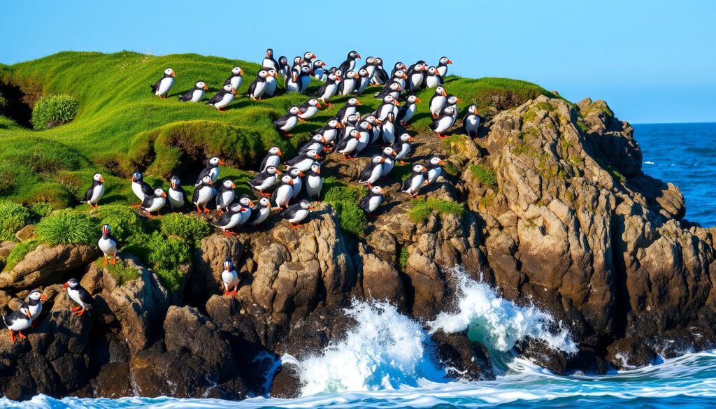 Atlantic Puffin breeding colony