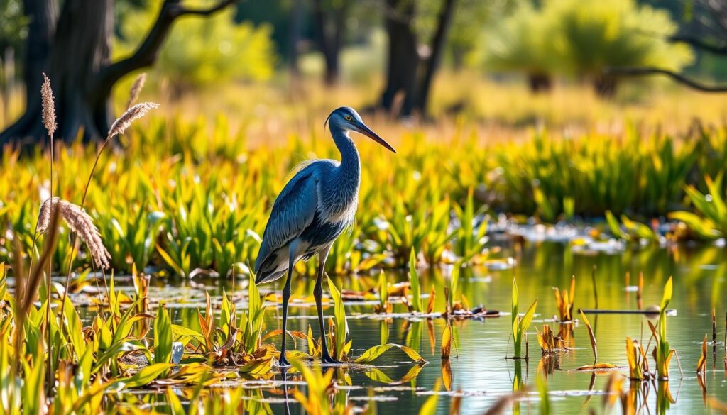 Limpkin in wetland habitat