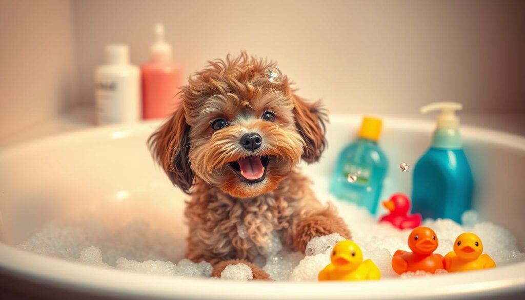 Miniature Poodle Bathing