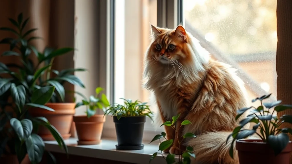 Siberian cat sitting