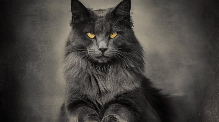 Black Smoke Maine Coon Cat