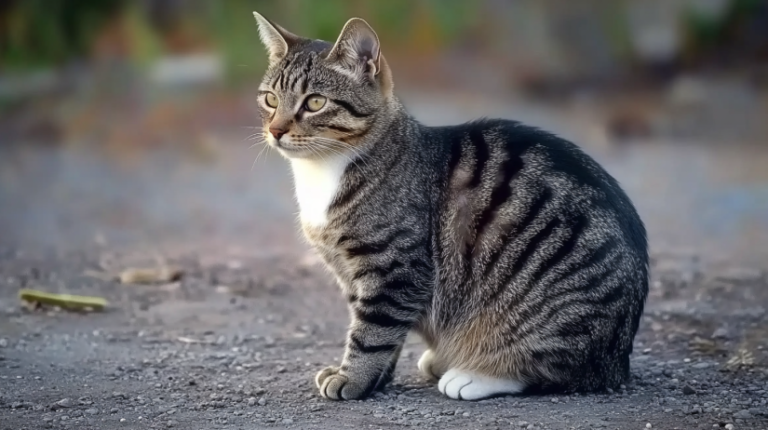 black tabby cat