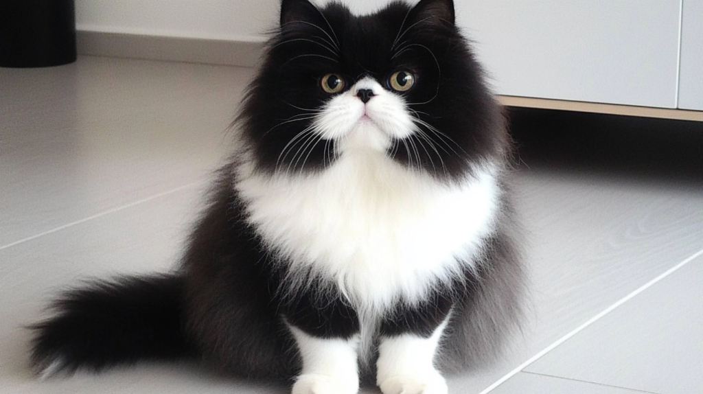 black and white persian