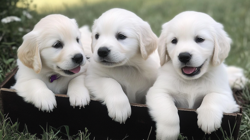 White Golden Retriever Puppies